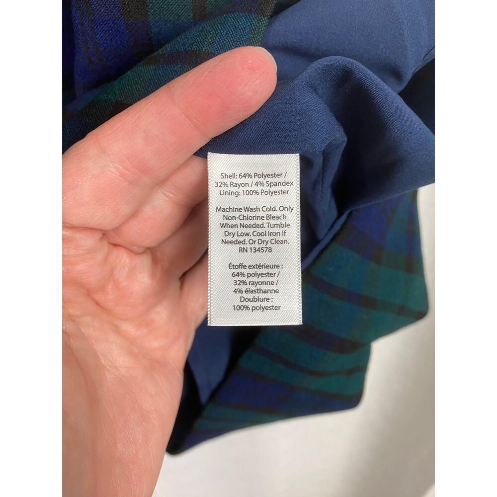 Vineyard Vines Blackwatch Plaid Meredith Ruffle Neck Shift Dress Sz.2 NWT - Picture 15 of 16